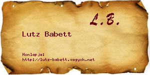 Lutz Babett névjegykártya
